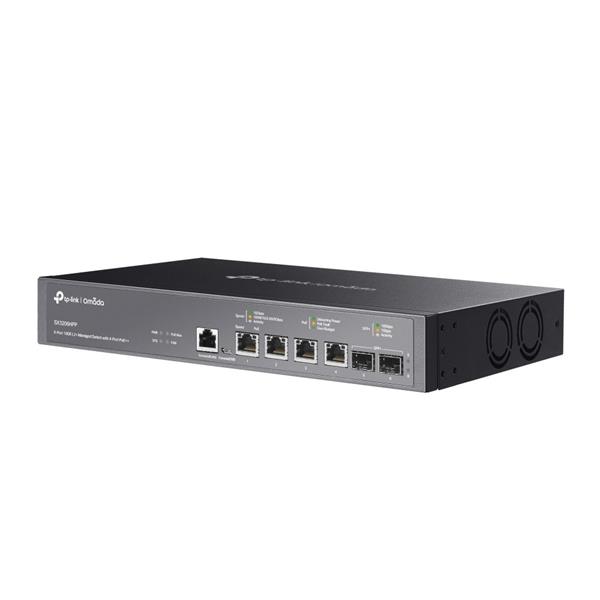 TP-LINK "Omada 4-Port PoE++ 10GBase-T L2+ Managed Switch with 2 10GE SFP+ SlotsPORT: 4× 10G PoE++ Ports, 2× 10G SFP+ Sl 