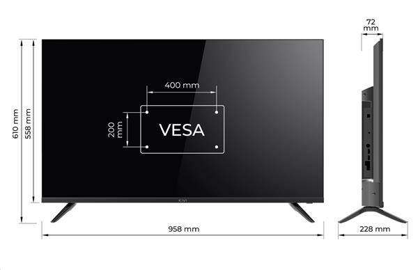 KIVI TV 43F730QB, 43" (108cm), HD LED TV, AndroidTV 11, Black, 1920x1080, 60 Hz,2x8W, 33 kWh/1000h ,HDMI ports 2 