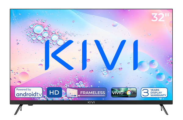 KIVI TV 32H760QB, 32" (81cm), HD LED TV, AndroidTV 11, Black, 1366x768, 60 Hz, 2x8W, 33 kWh 1000h , HDMI ports 2 