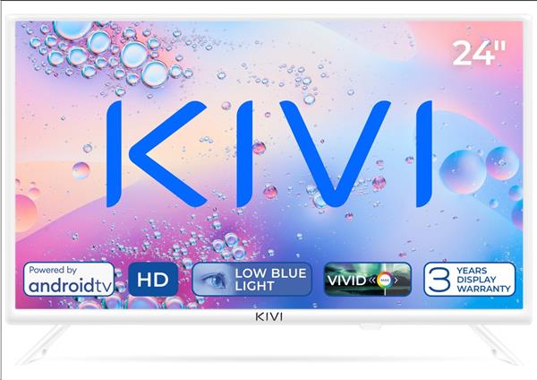 KIVI TV 24H760QW, 24" (61cm), HD LED TV, AndroidTV 11, White, 1366x768, 60 Hz,2x8W, 33 kWh/1000h ,HDMI ports 2 