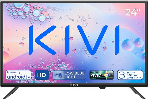 KIVI TV 24H760QB, 24" (61cm), HD LED TV, AndroidTV 11, Black, 1366x768, 60 Hz,2x8W, 33 kWh/1000h ,HDMI ports 2 