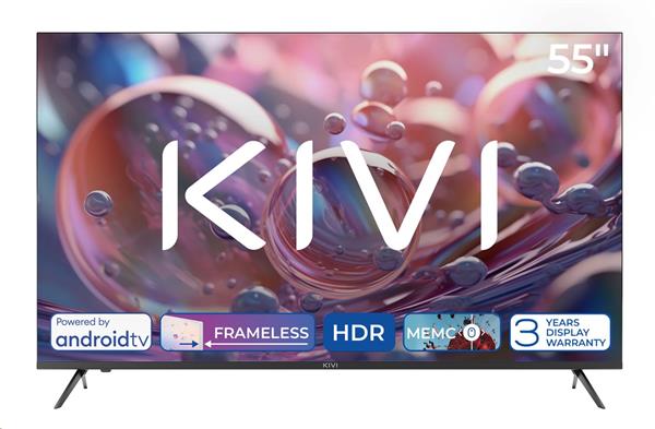 KIVI TV 55U760QB, 55" (139cm), HD LED TV, AndroidTV 11, Black, 3840x2160, 60 Hz,2x8W, 33 kWh/1000h ,HDMI ports 2 