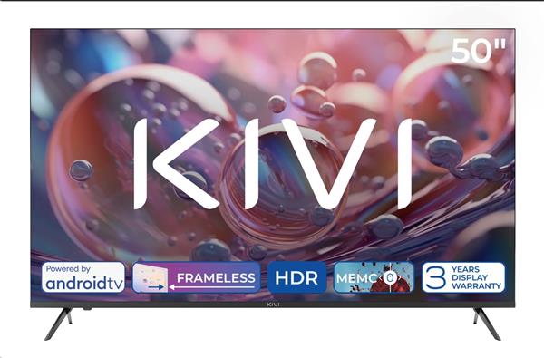 KIVI TV 50U760QB, 50" (127cm), HD LED TV, AndroidTV 11, Black, 3840x2160, 60 Hz,2x8W, 33 kWh/1000h ,HDMI ports 2 