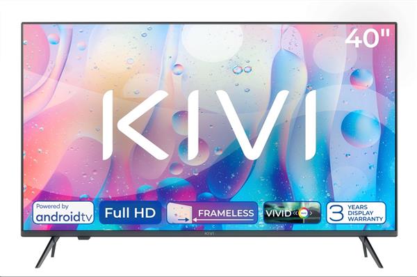 KIVI TV 40F760QB, 40" (100cm), HD LED TV, AndroidTV 11, Black, 1920x1080, 60 Hz, 2x8W, 33 kWh 1000h , HDMI ports 2 