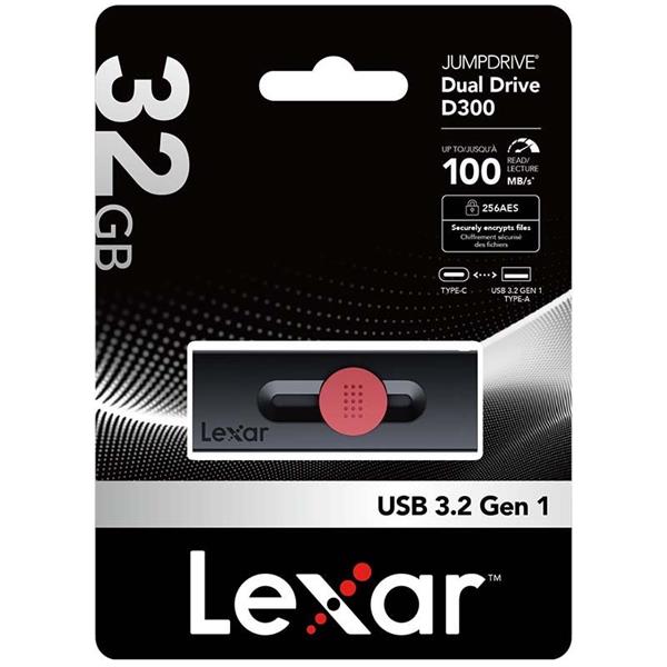 32GB USB 3.2 D300 Lexar® Dual Type-C and Type-A  