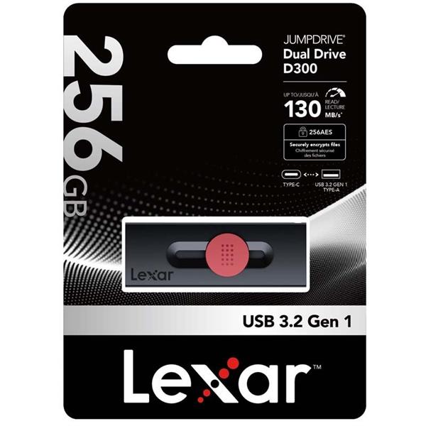 256GB USB 3.2 D300 Lexar® Dual Type-C and Type-A  