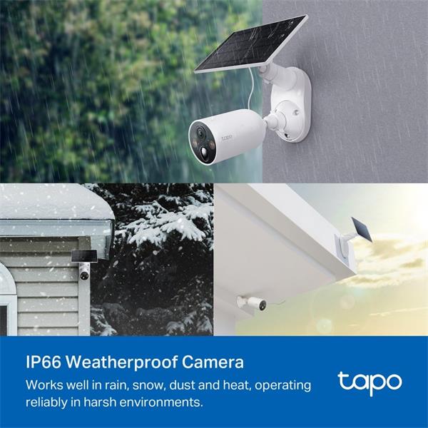 TP-LINK """Solar-Powered Security Camera Kit1 × Tapo C425, 1 × Tapo A201SPEC:2K QHD (2560x1440), 2.4 GHz, 10000mAh rec 