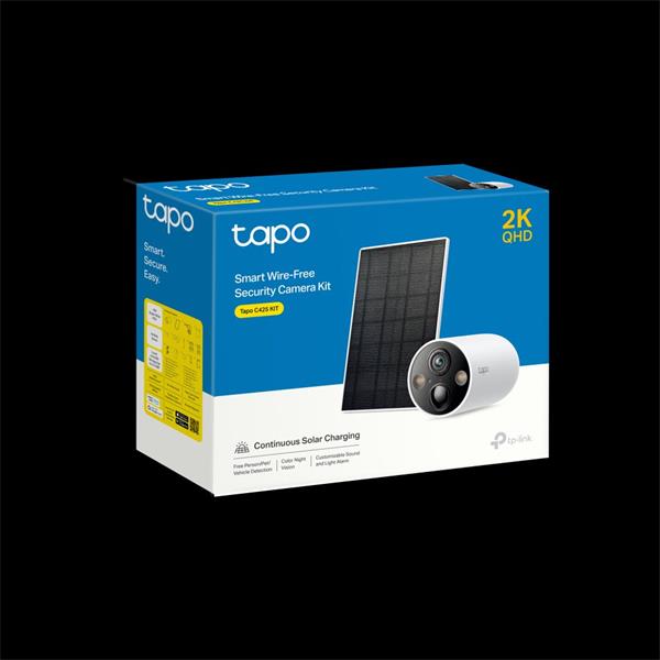 TP-LINK """Solar-Powered Security Camera Kit1 × Tapo C425, 1 × Tapo A201SPEC:2K QHD (2560x1440), 2.4 GHz, 10000mAh rec 