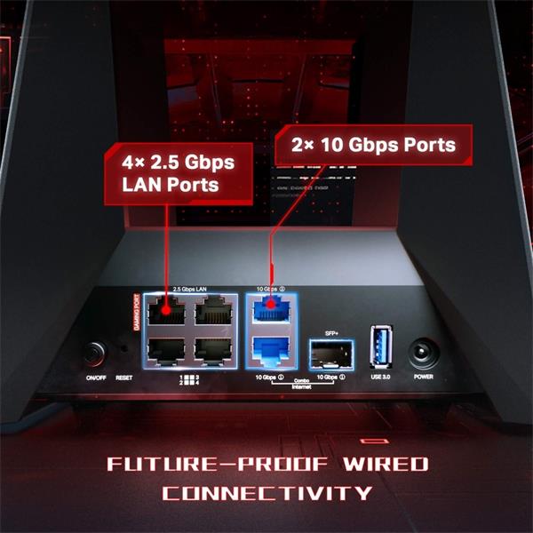 TP-LINK "BE19000 Tri Band Wi-Fi 7 Gaming RouterSPEED: 1376 Mbps at 2.4 GHz + 5760 Mbps at 5 GHz + 11520 Mbps at 6 GHz 