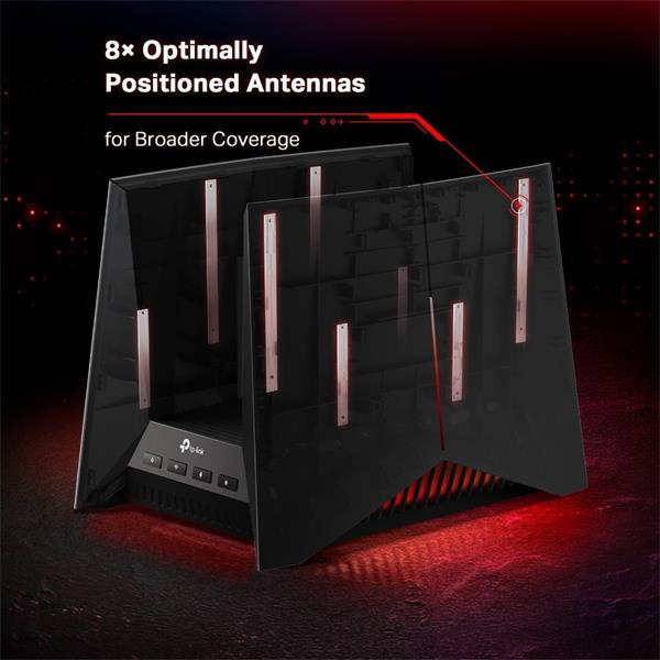 TP-LINK "BE19000 Tri Band Wi-Fi 7 Gaming RouterSPEED: 1376 Mbps at 2.4 GHz + 5760 Mbps at 5 GHz + 11520 Mbps at 6 GHz 