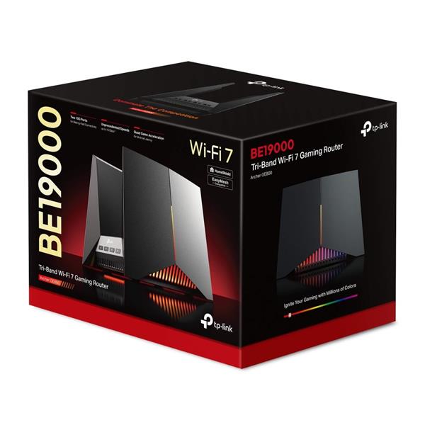 TP-LINK "BE19000 Tri Band Wi-Fi 7 Gaming RouterSPEED: 1376 Mbps at 2.4 GHz + 5760 Mbps at 5 GHz + 11520 Mbps at 6 GHz 