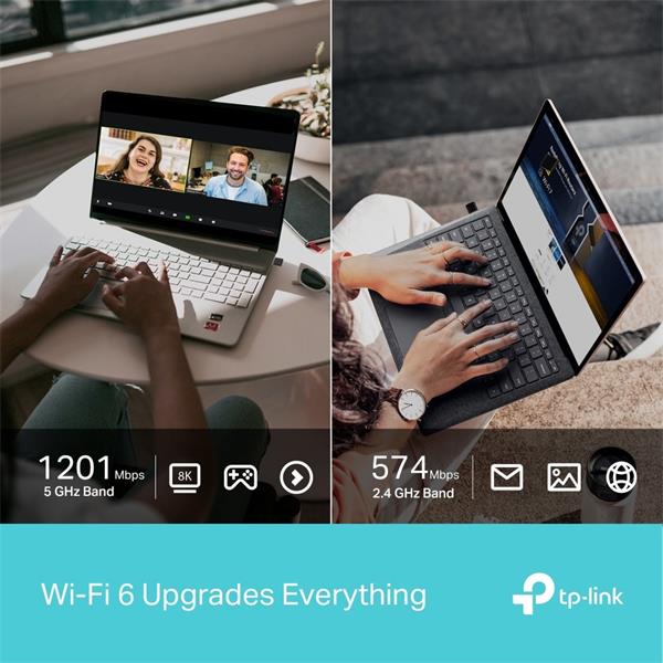 TP-LINK """AX1800 Nano Dual Band Wi-Fi 6 USB AdapterSPEED: 1201 Mbps at 5 GHz + 574 Mbps at 2.4 GHzSPEC: Internal Ante 