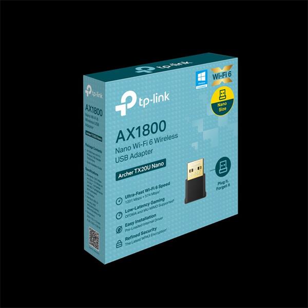 TP-LINK """AX1800 Nano Dual Band Wi-Fi 6 USB AdapterSPEED: 1201 Mbps at 5 GHz + 574 Mbps at 2.4 GHzSPEC: Internal Ante 