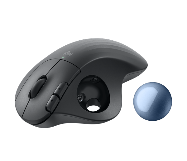 Logitech® ERGO M575S Wireless Trackball - GRAPHITE+BLUE BALL 