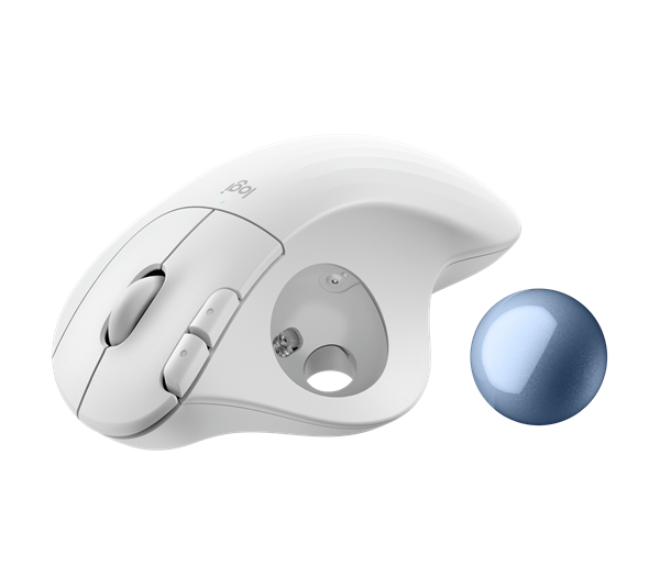 Logitech® ERGO M575S Wireless Trackball - OFFWHITE+BLUE BALL 