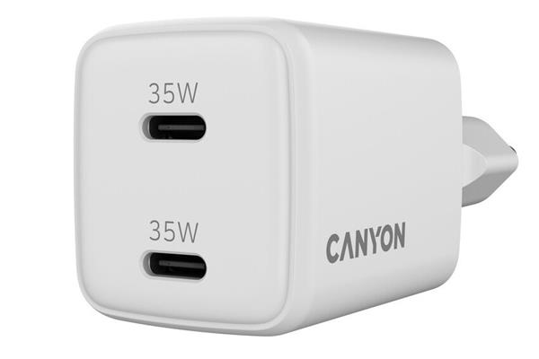 Canyon CU35CC vysokorýchlostná univerzálna nabíjačka do steny 2x USB-C 35W 