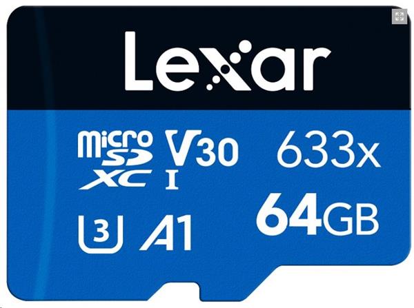 32GB Lexar® High-Performance 633x microSDXC™ UHS-I, up to 100MB s read 20MB s write C10 A1 V30 U3, Global 