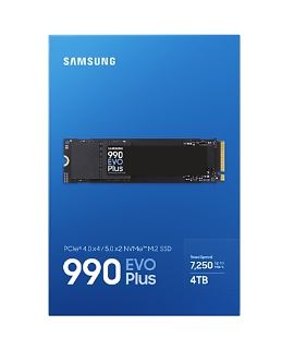 Samsung SSD 990 EVO Plus Series 4TB M.2 PCIe, r7250MB s, w6300MB s 