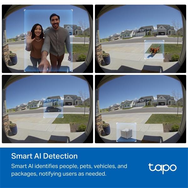 TP-LINK "Video Doorbell Camera1 × Tapo D235, 1 × Tapo D100CSPEC: 2K 5MP (2560×1920), 2.4 GHz, 10000mAh Built-in Rechar 