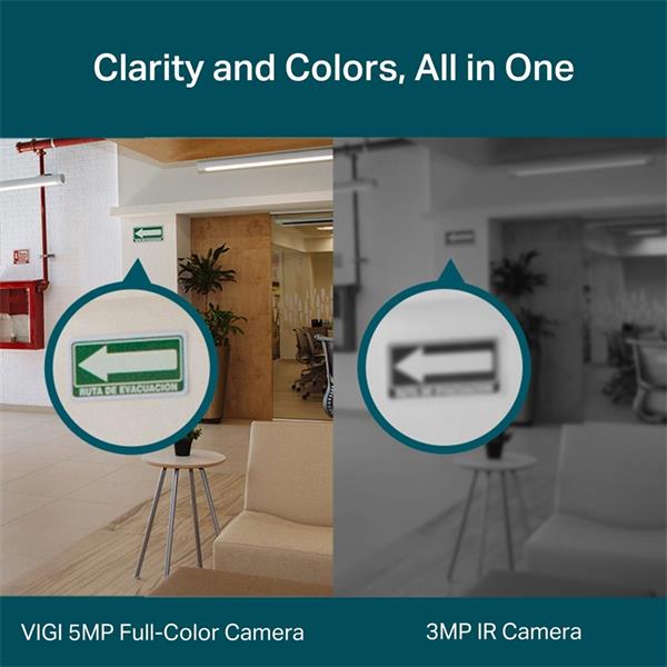 5MP Full-Color Turret Network Camera SPEC:H.265+/H.265/H.264+/H.264, 1/2.7" Progressive Scan CMOS, Color/0.005 Lux@F1.6, 