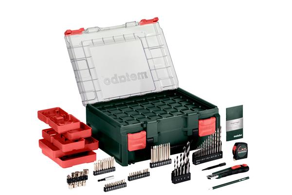 Metabo BS 18 L SET Mobilná dielňa 74-dielna. Aku vŕtací skrutkovač, 18V 2x2Ah LiPower, Nabíjačka SC 30, Plastový kufrík 