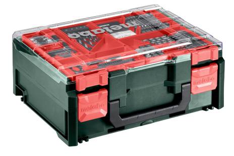 Metabo BS 18 L SET Mobilná dielňa 74-dielna. Aku vŕtací skrutkovač, 18V 2x2Ah LiPower, Nabíjačka SC 30, Plastový kufrík 