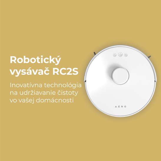 AENO Robotický vysavač RC2S - 130min, HEPA, 65dB, 2500 Pa, LDS, WET and DRY, biela 