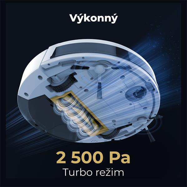 AENO Robotický vysavač RC2S - 130min, HEPA, 65dB, 2500 Pa, LDS, WET and DRY, biela 