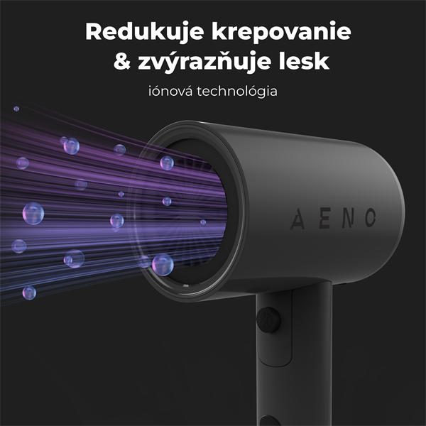 AENO skladací sušič vlasov,1700W-2000W, ionizátor,3rýchlosti, cest. taška 