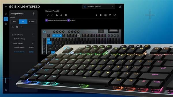 Logitech® G915 X LIGHTSPEED Low-Profile Wireless Gaming Keyboard - BLACK - US INT&quot;L - lineárna 