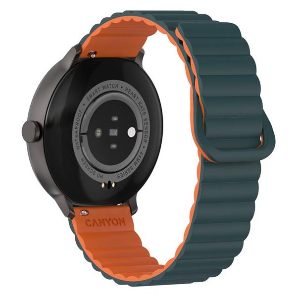 Canyon SW-69, Jacky, smart hodinky, BT, fareb. LTPS displej 1,3", vodotes. IP68, 25 športov, zeleno/oranžové 