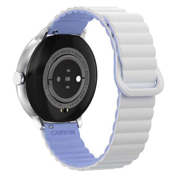 Canyon SW-69, Jacky, smart hodinky, BT, fareb. LTPS displej 1,3", vodotes. IP68, 25 športov, bielo/modré 