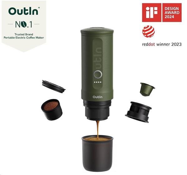 BUYDEEM OTEM-01-CG (OUTIN) prenosný nano espresso kávovar, zelený 