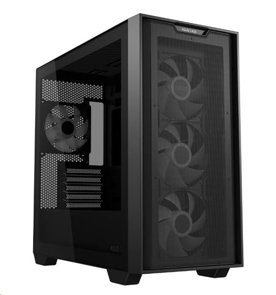 ASUS A21 CASE TG BLACK, 4x ARGB LED fan, mATX, čierna 