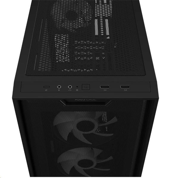 ASUS A21 CASE TG BLACK, 4x ARGB LED fan, mATX, čierna 