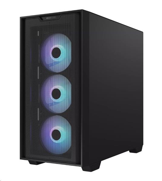 ASUS A21 CASE TG BLACK, 4x ARGB LED fan, mATX, čierna 