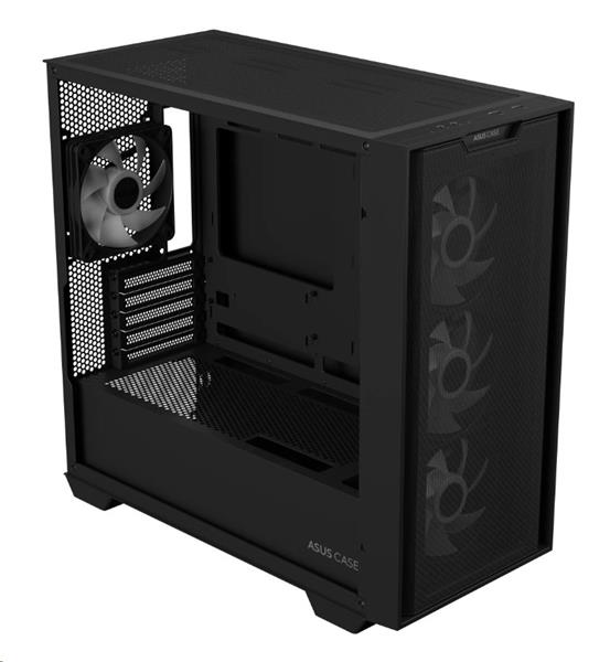ASUS A21 CASE TG BLACK, 4x ARGB LED fan, mATX, čierna 