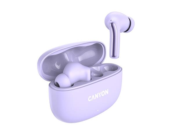 Canyon TWS-9, OnGo 9, True Wireless Stereo BT 5.4 slúchadlá do uší, 6 + 24h výdrž, nabíjacia stanica v kazete, fialové  