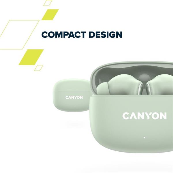 Canyon TWS-9, OnGo 9, True Wireless Stereo BT 4.4 slúchadlá do uší, 6 + 24h výdrž, nabíjacia stanica v kazete, zelené 