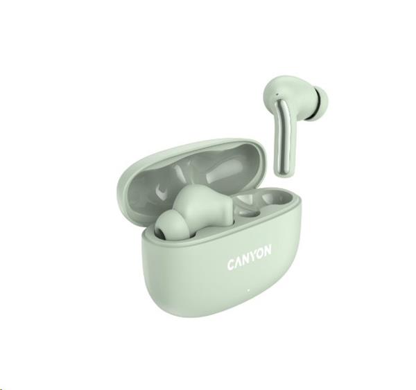 Canyon TWS-9, OnGo 9, True Wireless Stereo BT 4.4 slúchadlá do uší, 6 + 24h výdrž, nabíjacia stanica v kazete, zelené 
