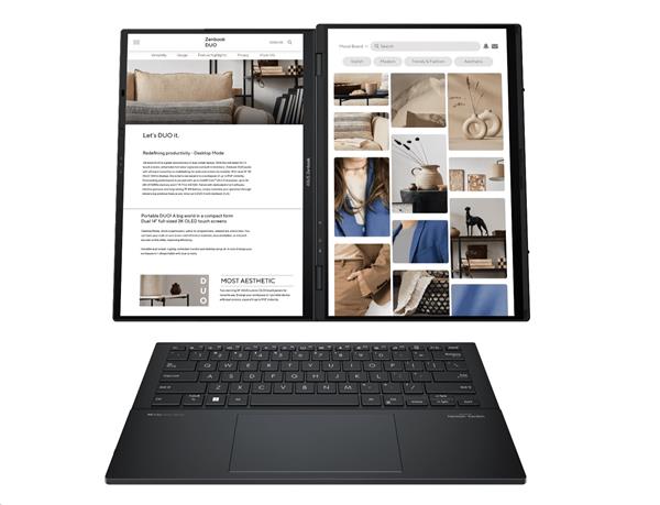 ASUS Zenbook Duo UX8406CA-OLED088W, Core Ultra 7 255H, 2x 14.0˝ 2880 x 1800/Touch, UMA, 32GB, SSD 1TB, W11H, pero, puzdr 