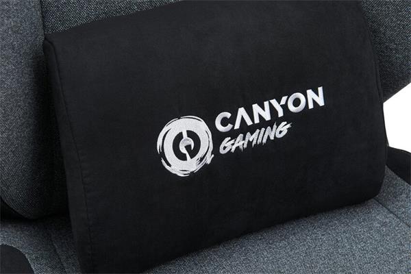 Canyon XLCH01, Boulder, XL herné kreslo s poťahom z tkaniny, nosnosť až do 150kg, šedé 