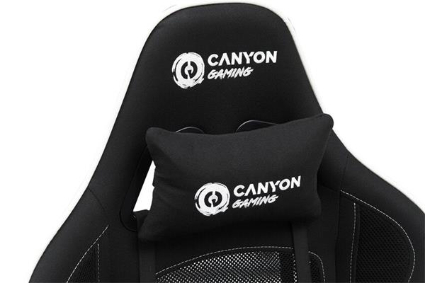 Canyon MCCH01, Shift, herné kreslo s kombinovaným poťahom zo sieťoviny a tkaniny, čierne 