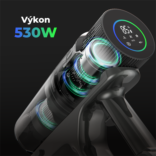 AENO Tyčový vysavač SC2, Turbo kefa, LED, AI nastavenie sacej sily, 60m  