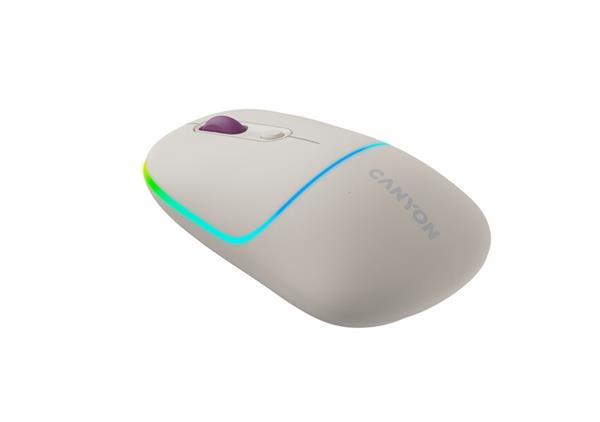 Canyon MW-22, 2v1 bezdrôtová optická myš Bluetooth / Wireless USB, 800/1200/1600 DPI, 4 tlač, bežová 