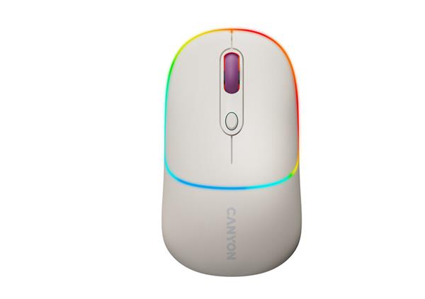 Canyon MW-22, 2v1 bezdrôtová optická myš Bluetooth / Wireless USB, 800/1200/1600 DPI, 4 tlač, bežová 