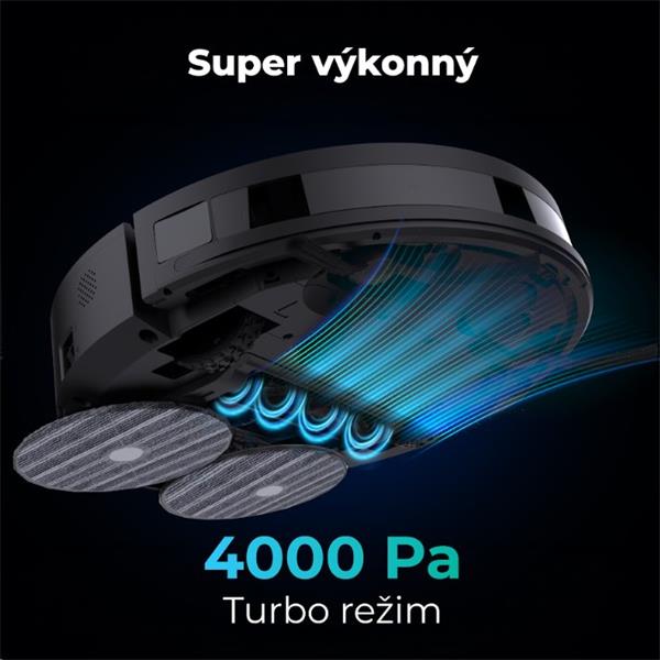 AENO Robotický vysavač RC5S, 2v1 mokré a suché cistenie,180 min,rotovacie mopy,LIDAR, AENO App,HEPA,základna, čierny 