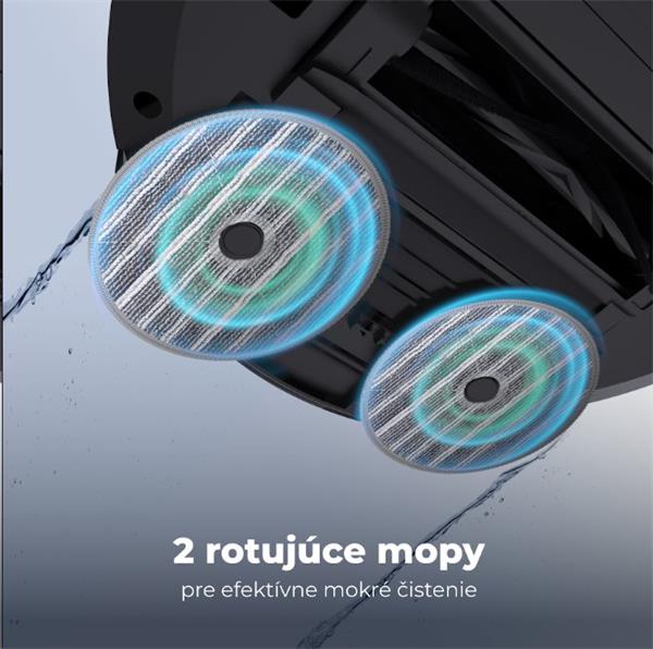 AENO Robotický vysavač RC5S, 2v1 mokré a suché cistenie,180 min,rotovacie mopy,LIDAR, AENO App,HEPA,základna, čierny 