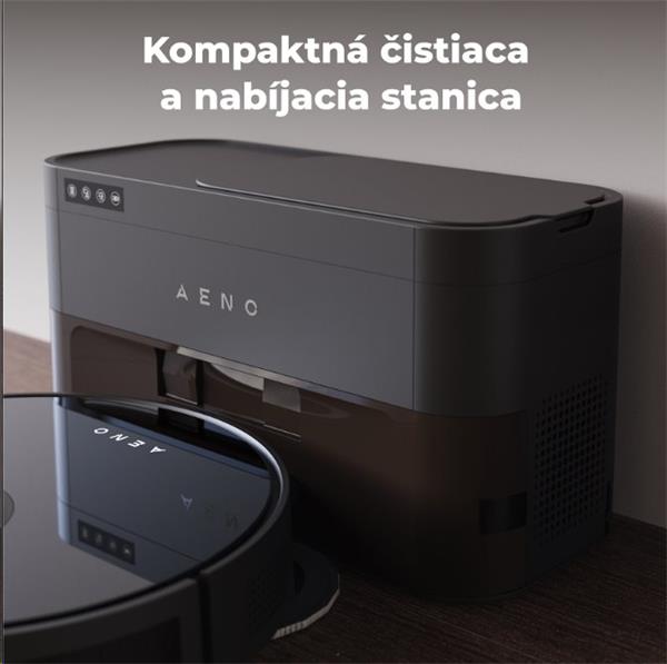 AENO Robotický vysavač RC5S, 2v1 mokré a suché cistenie,180 min,rotovacie mopy,LIDAR, AENO App,HEPA,základna, čierny 