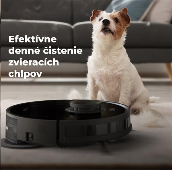 AENO Robotický vysavač RC5S, 2v1 mokré a suché cistenie,180 min,rotovacie mopy,LIDAR, AENO App,HEPA,základna, čierny 